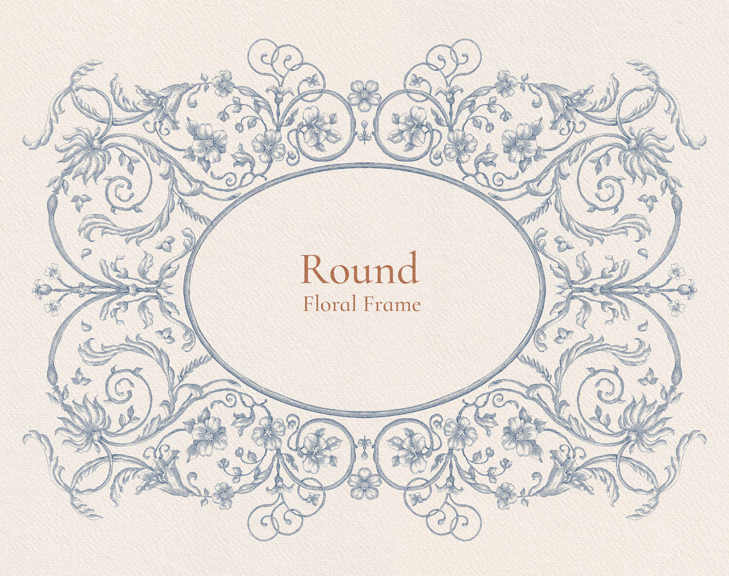 Round floral frame sample — Floral Aesthetics Blue