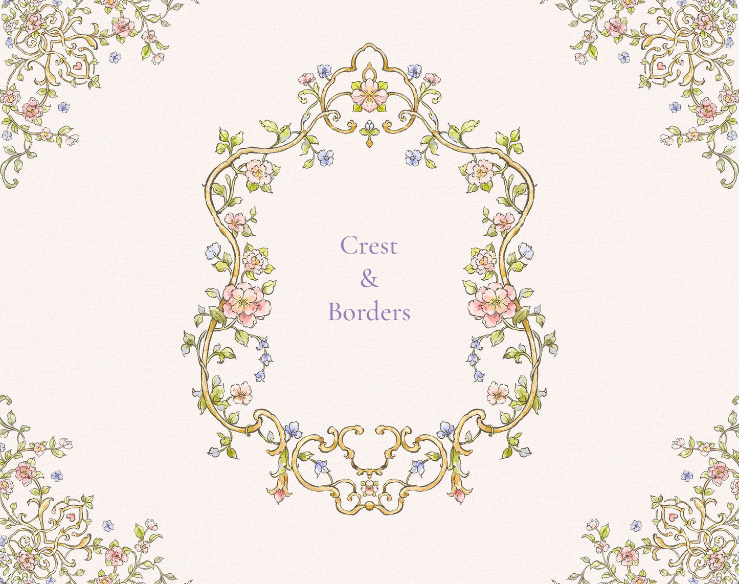 Crest frame illustration — Floral Grace
