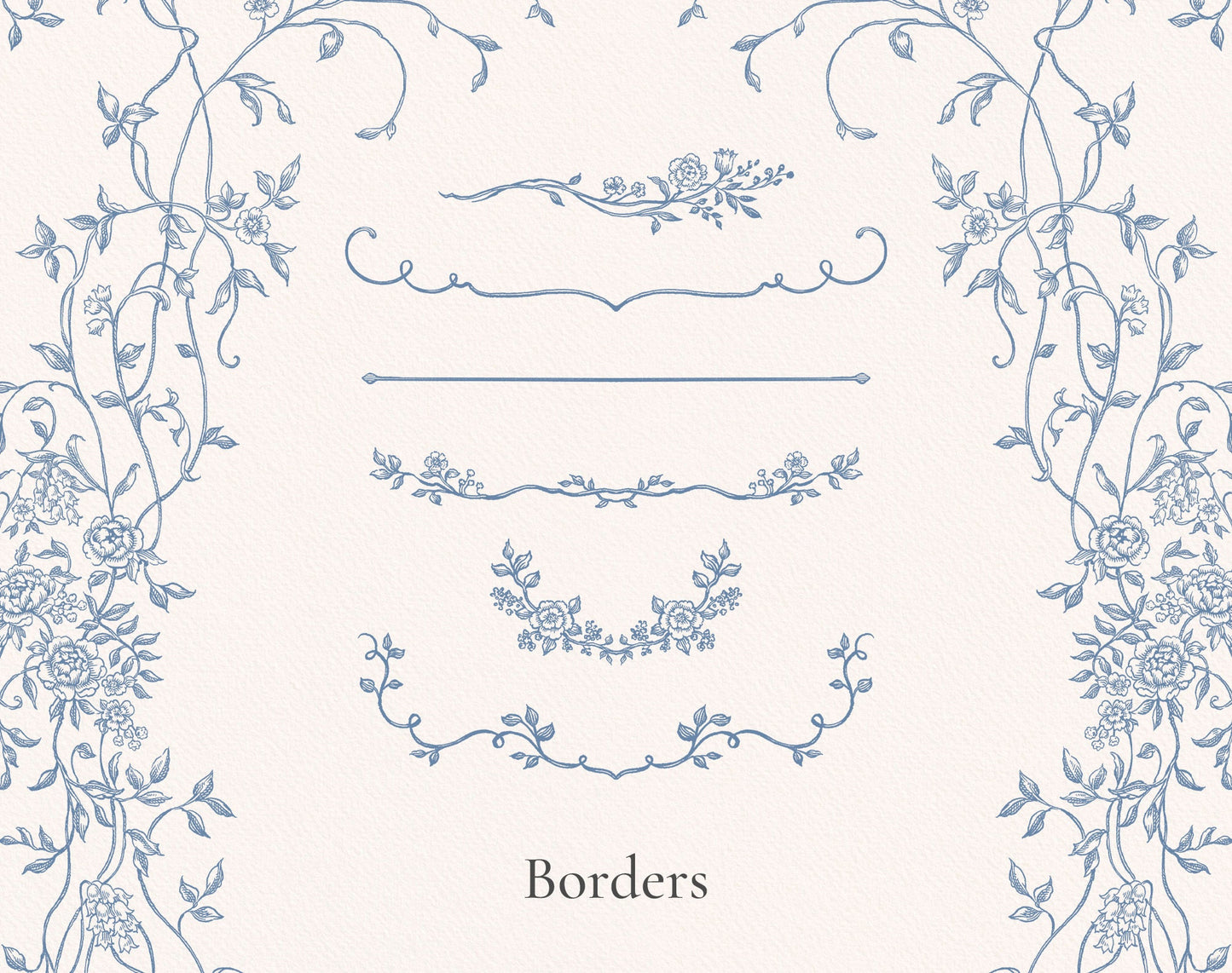 Botanical border samples — Floria Blue ‘Borders’ sheet