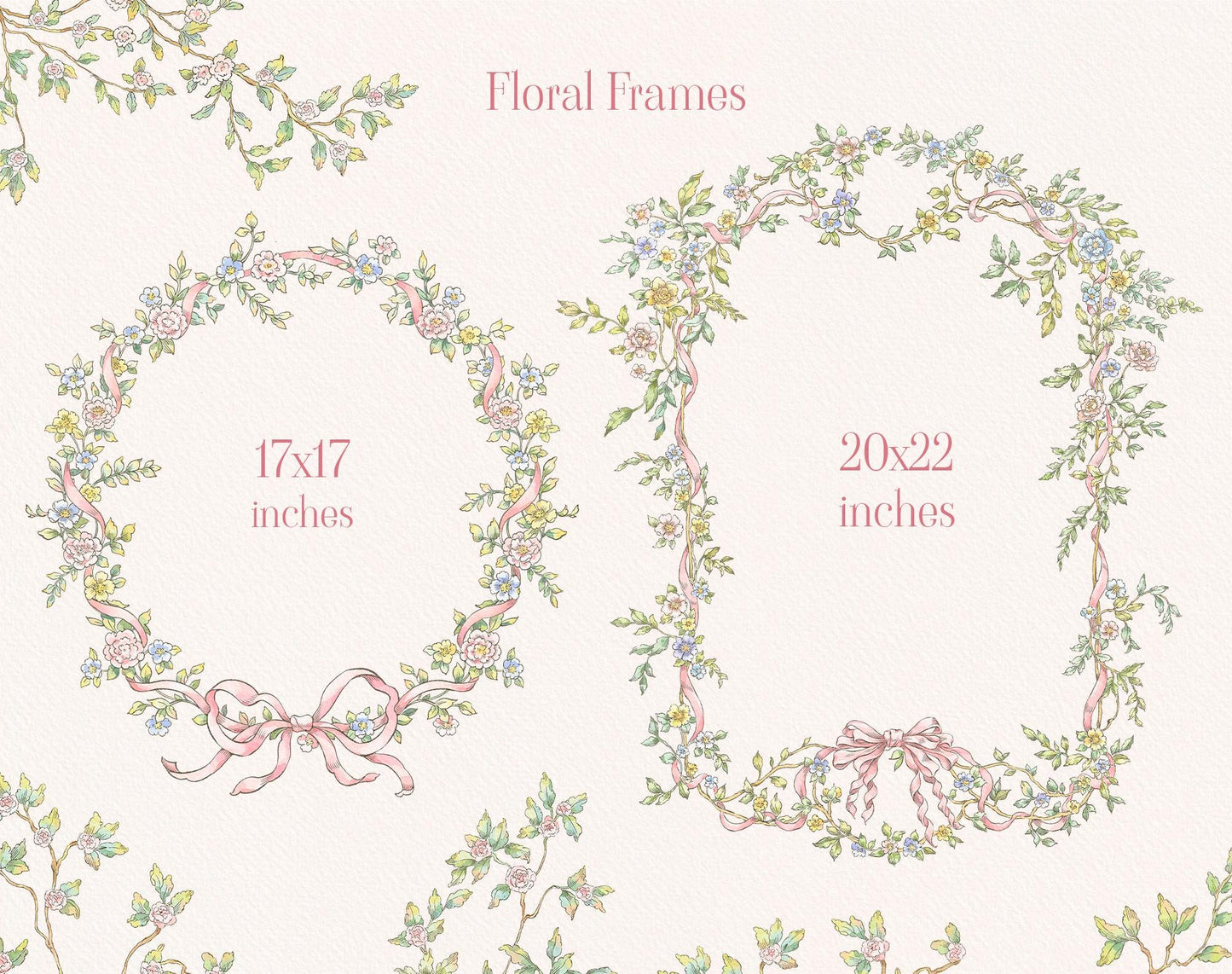 Woodland wreath and frame samples from Sunny Forest Collection