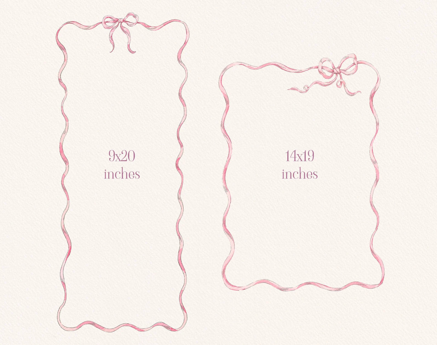 Vintage Gardens ribbon borders samples 9x20 and 14x19 inches
