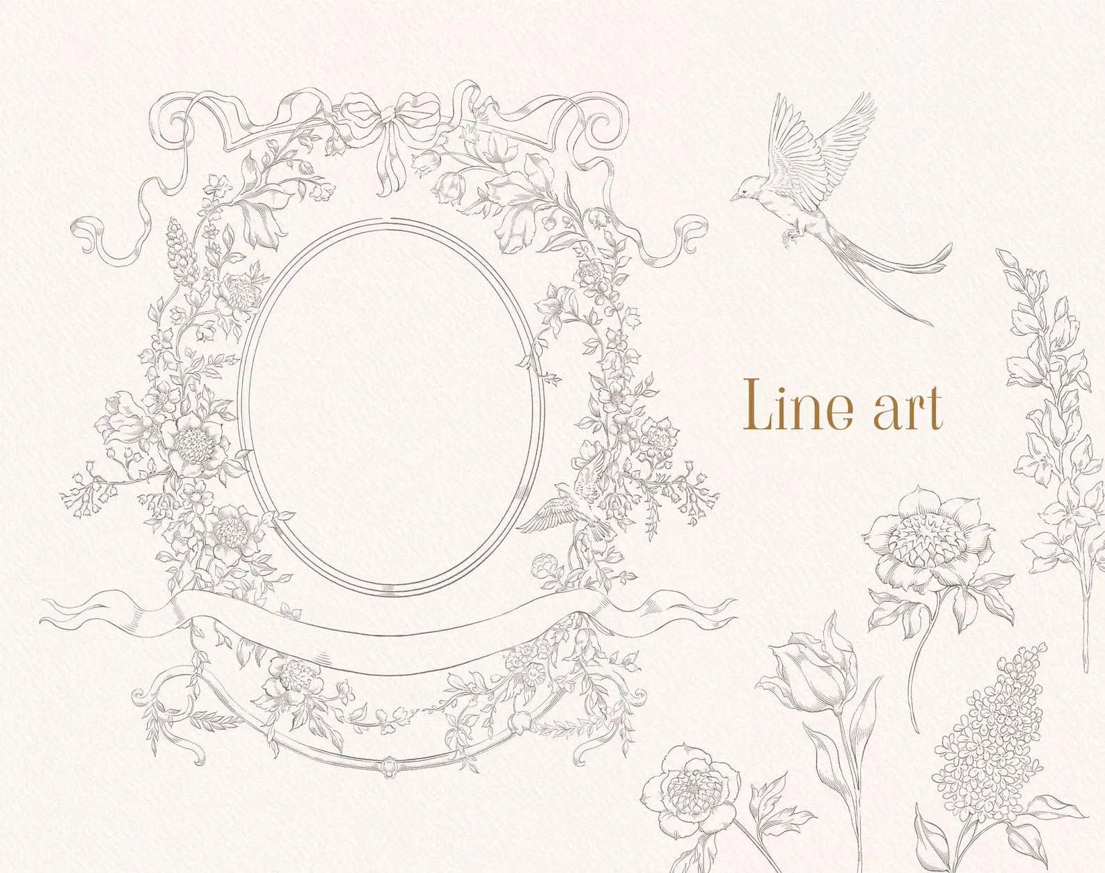 ingle-colour line-art version of Belle Wood illustrations