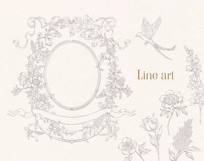 ingle-colour line-art version of Belle Wood illustrations