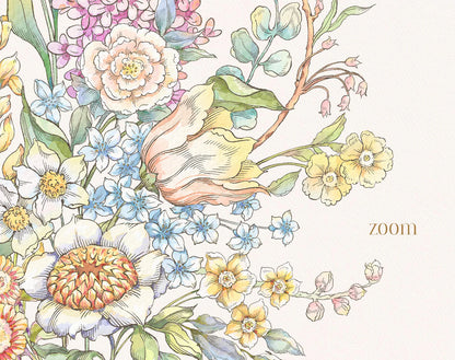 Zoomed wildflower bouquet illustration from Belle Wood