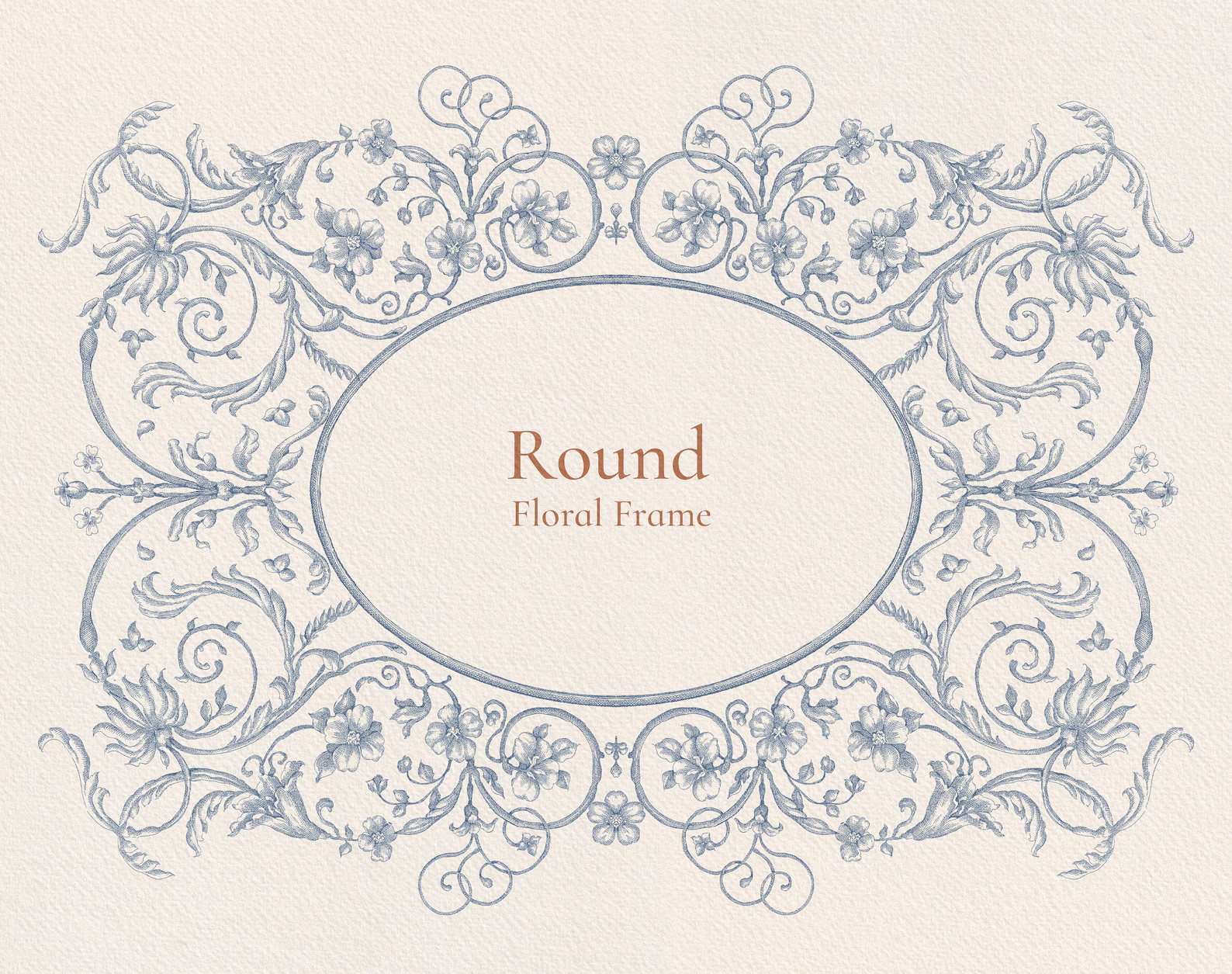 Round floral frame sample — Floral Aesthetics Blue