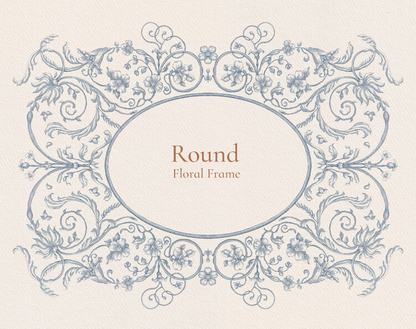 Round floral frame sample — Floral Aesthetics Blue