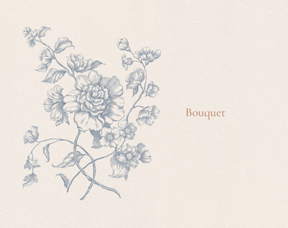 Line-art rose bouquet illustration from Floral Aesthetics Collection