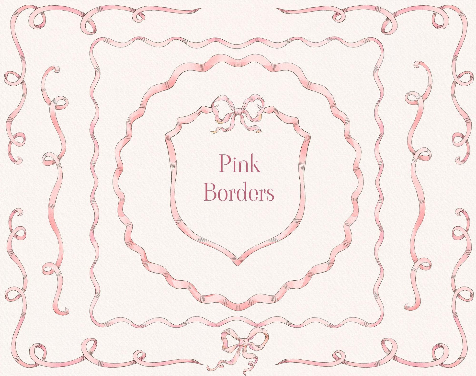 Pink ribbon frames — Floral Dream ‘Pink Borders’ sheet