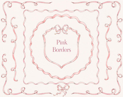Pink ribbon frames — Floral Dream ‘Pink Borders’ sheet