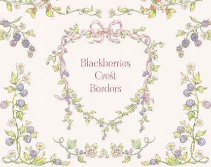 Floral wreaths and crest borders sample — Floral Dream collection