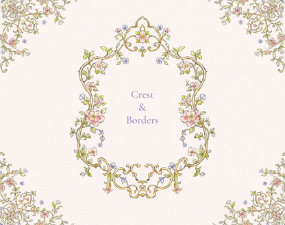 Crest frame illustration — Floral Grace