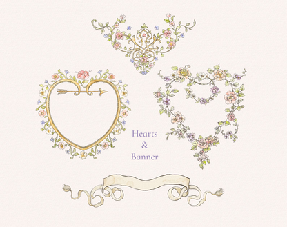 Heart-shaped floral frames sample — Floral Grace