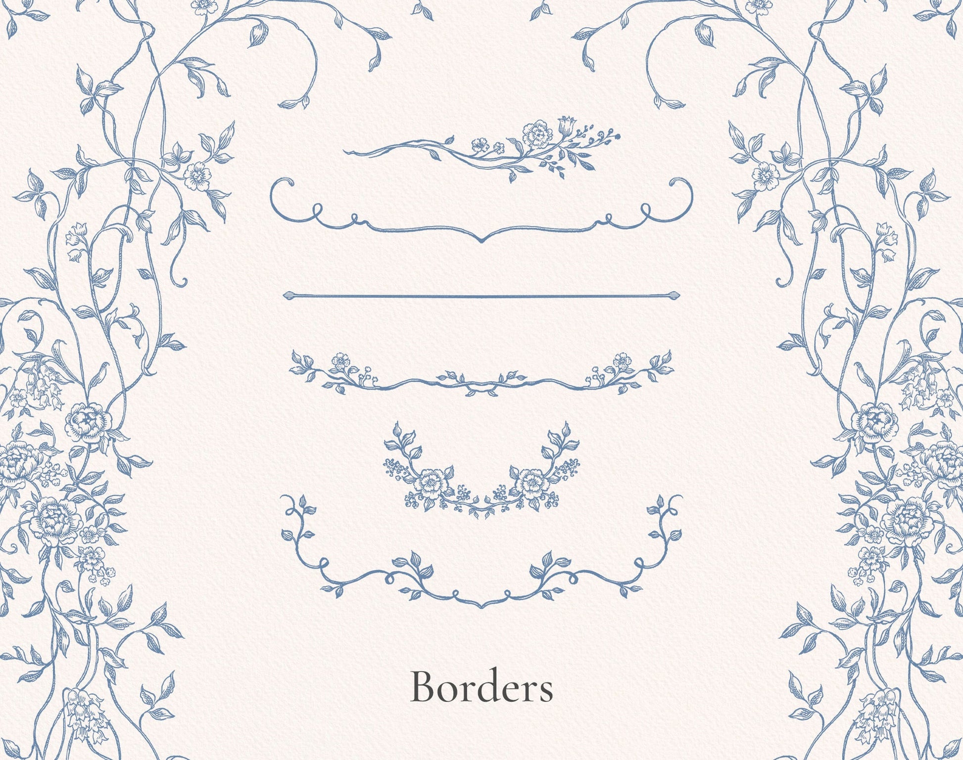 Botanical border samples — Floria Blue ‘Borders’ sheet