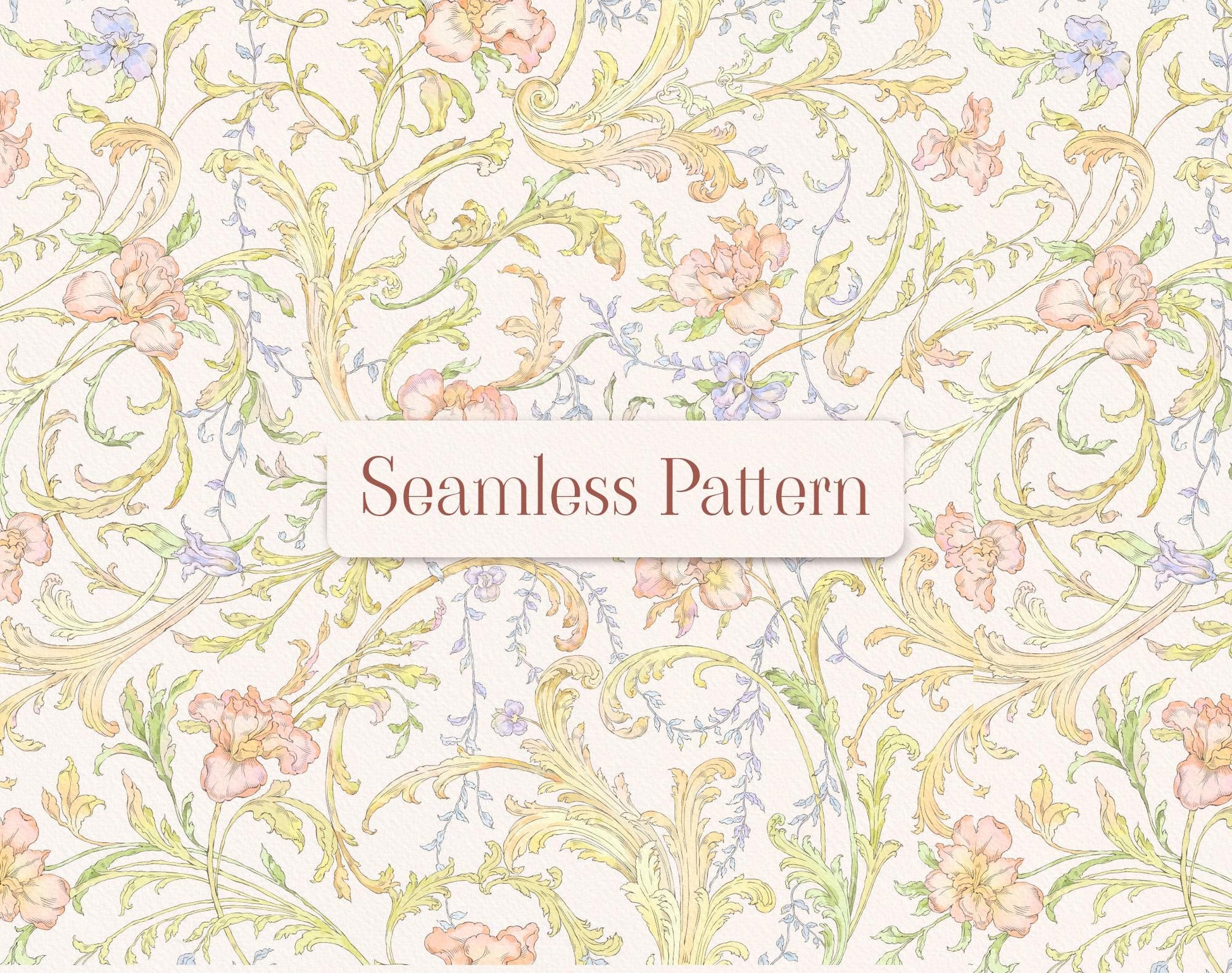 All-over seamless iris pattern repeat — tile preview