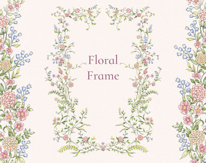 Botanical wreath frame labelled ‘Floral Frame’ — Lovely Petals