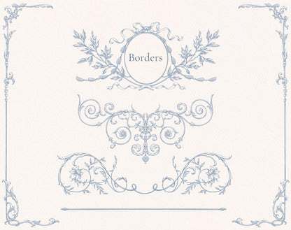 Ornate Baroque borders elements