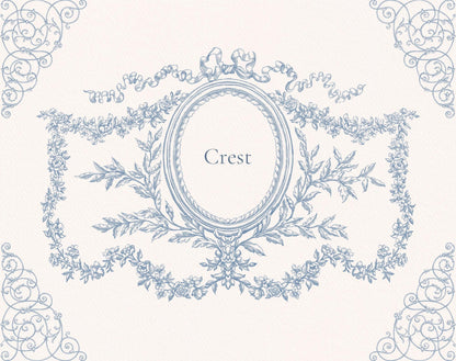 Oval floral crest illustration — Ornate Baroque