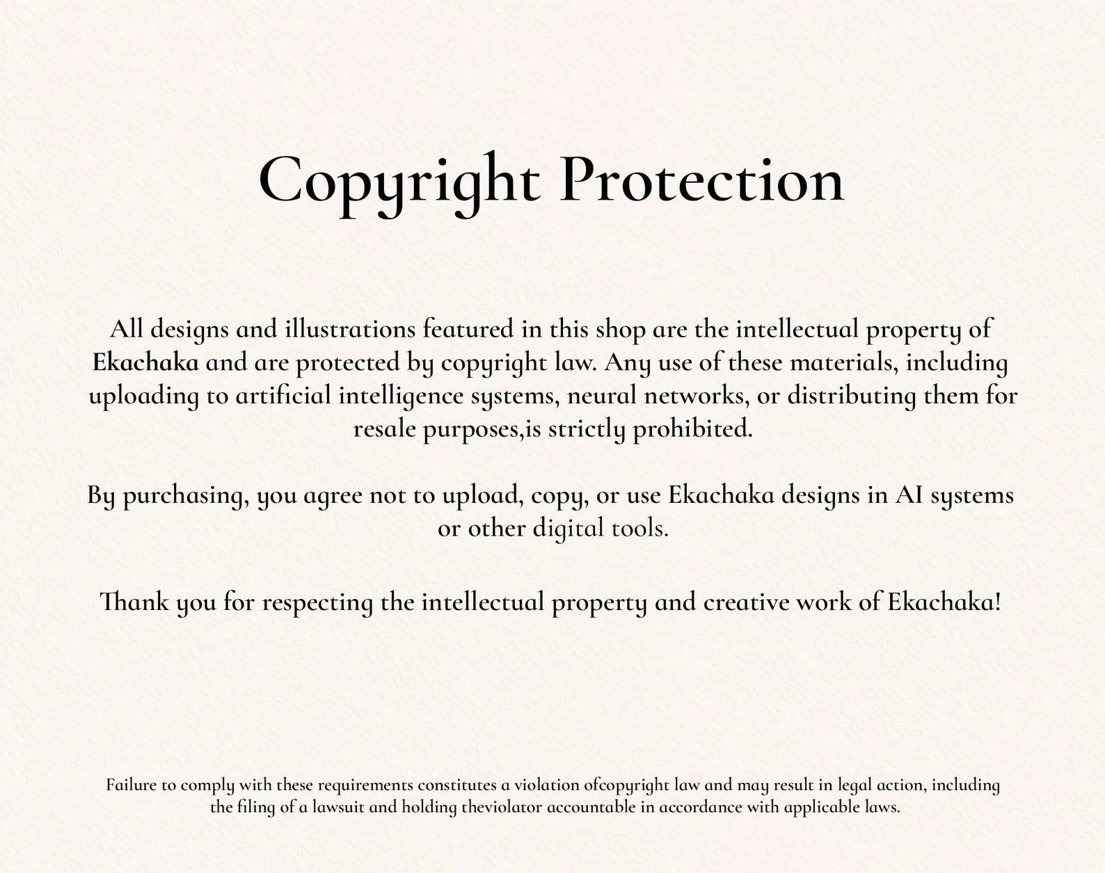 Vintage Garden copyright protection message