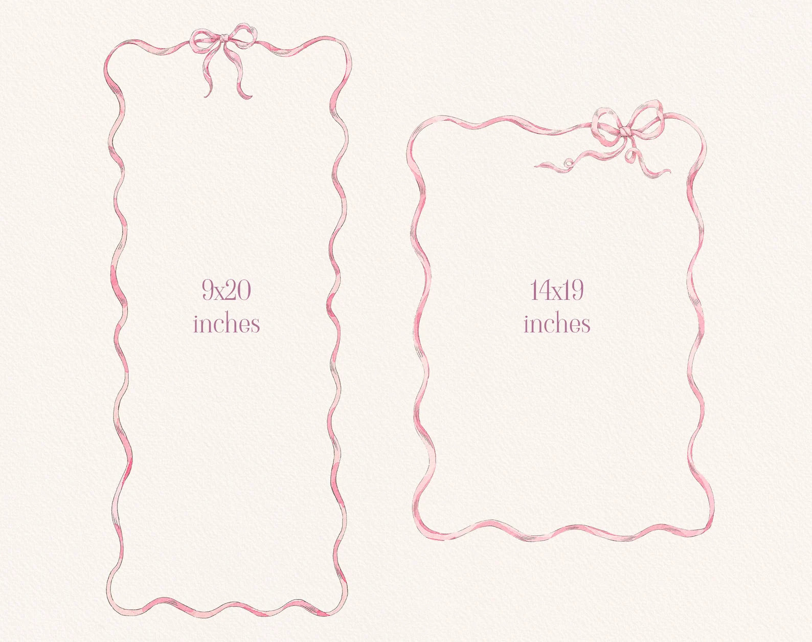 Vintage Gardens ribbon borders samples 9x20 and 14x19 inches