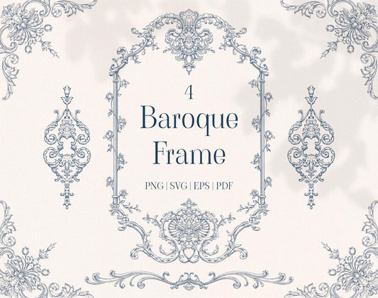 Baroque Frame Blue