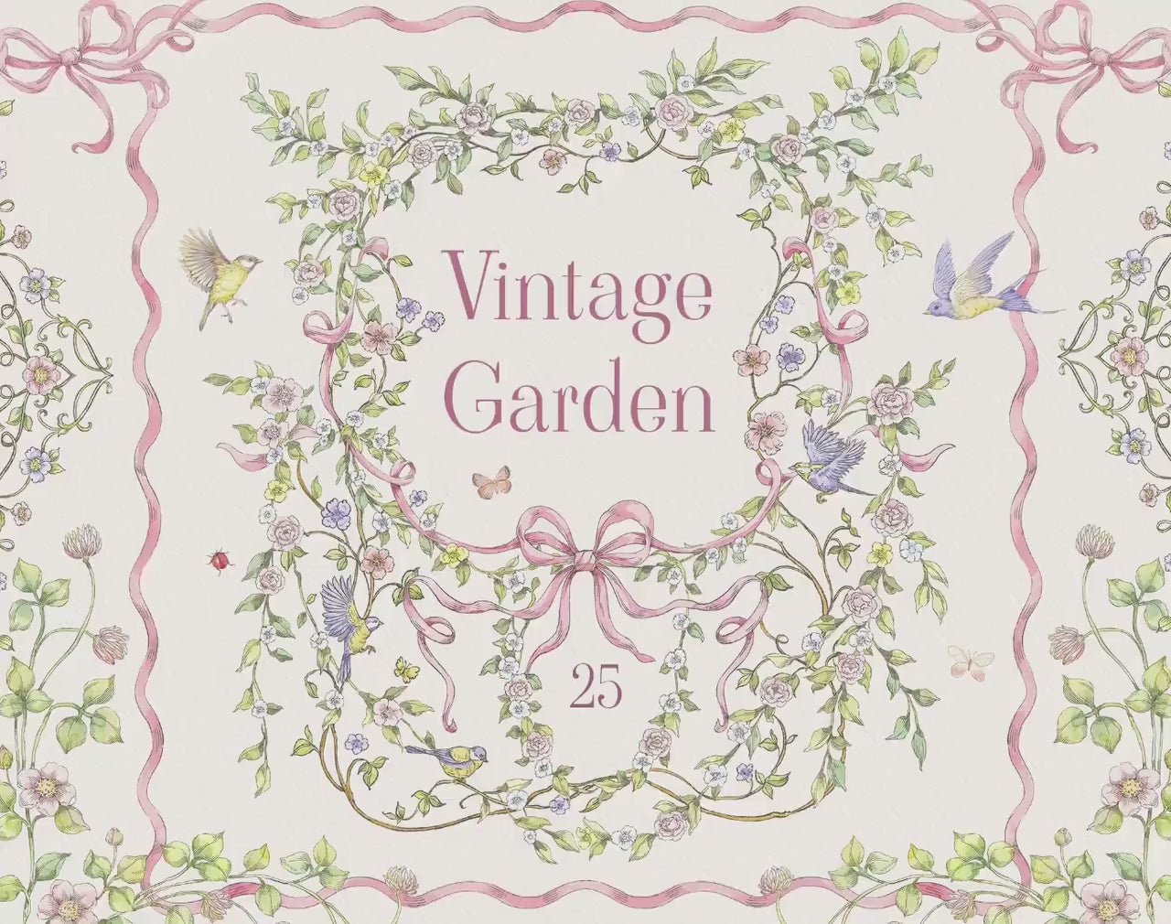 Video: see all 30 Vintage Garden clip-art elements in use