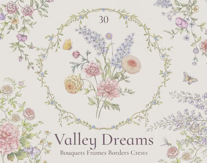 Video: see all 30 Valley Dreams wildflower clip-art elements in use