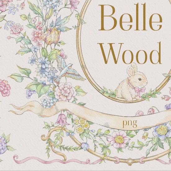 Video: see all 30 Belle Wood vintage clip-art elements in use