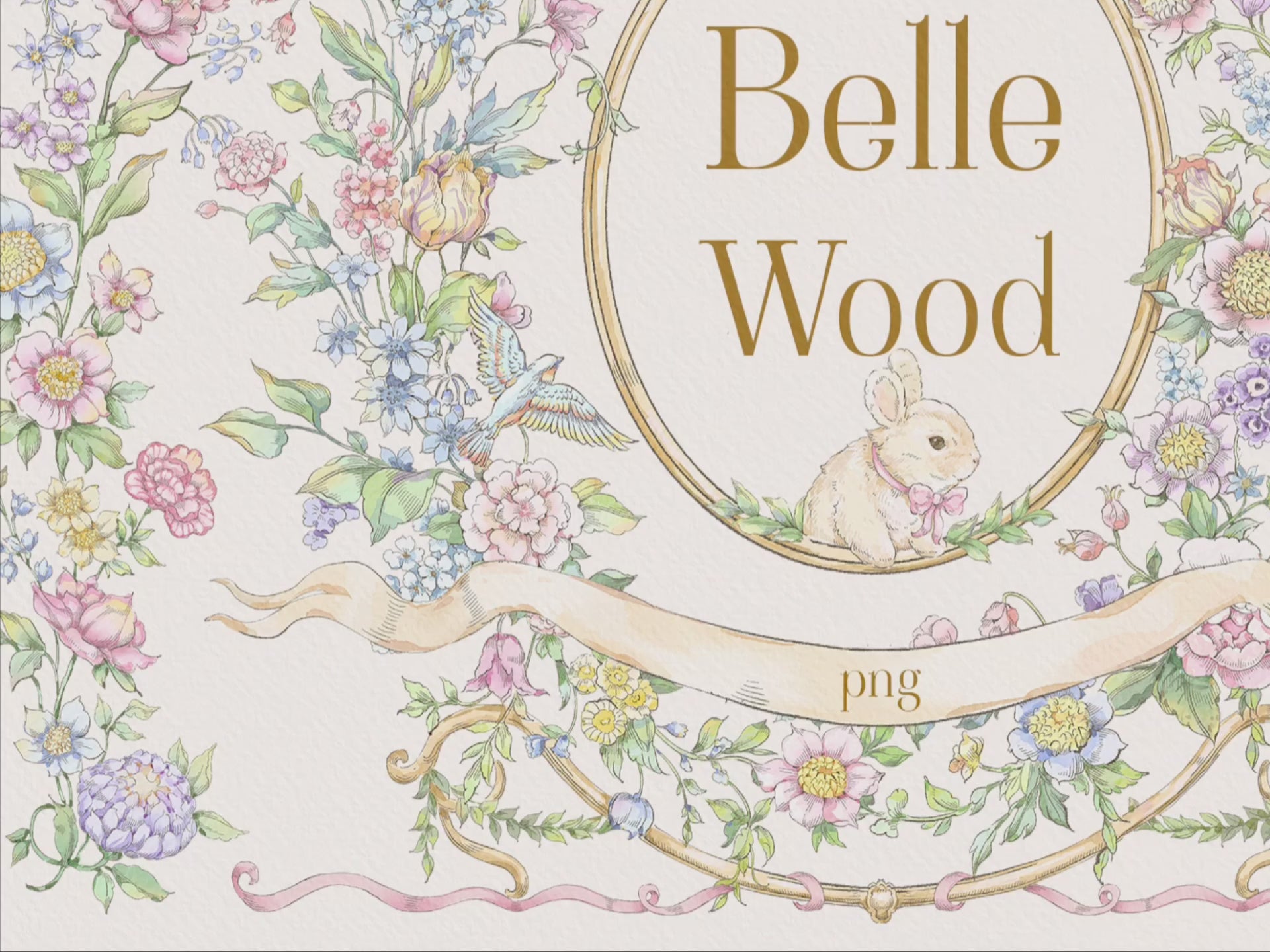 Video: see all 30 Belle Wood vintage clip-art elements in use