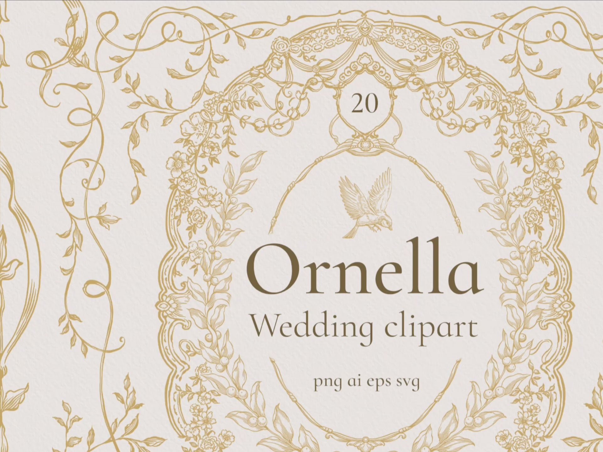 Video: browse all 20 Ornella Gold clip-art elements in action
